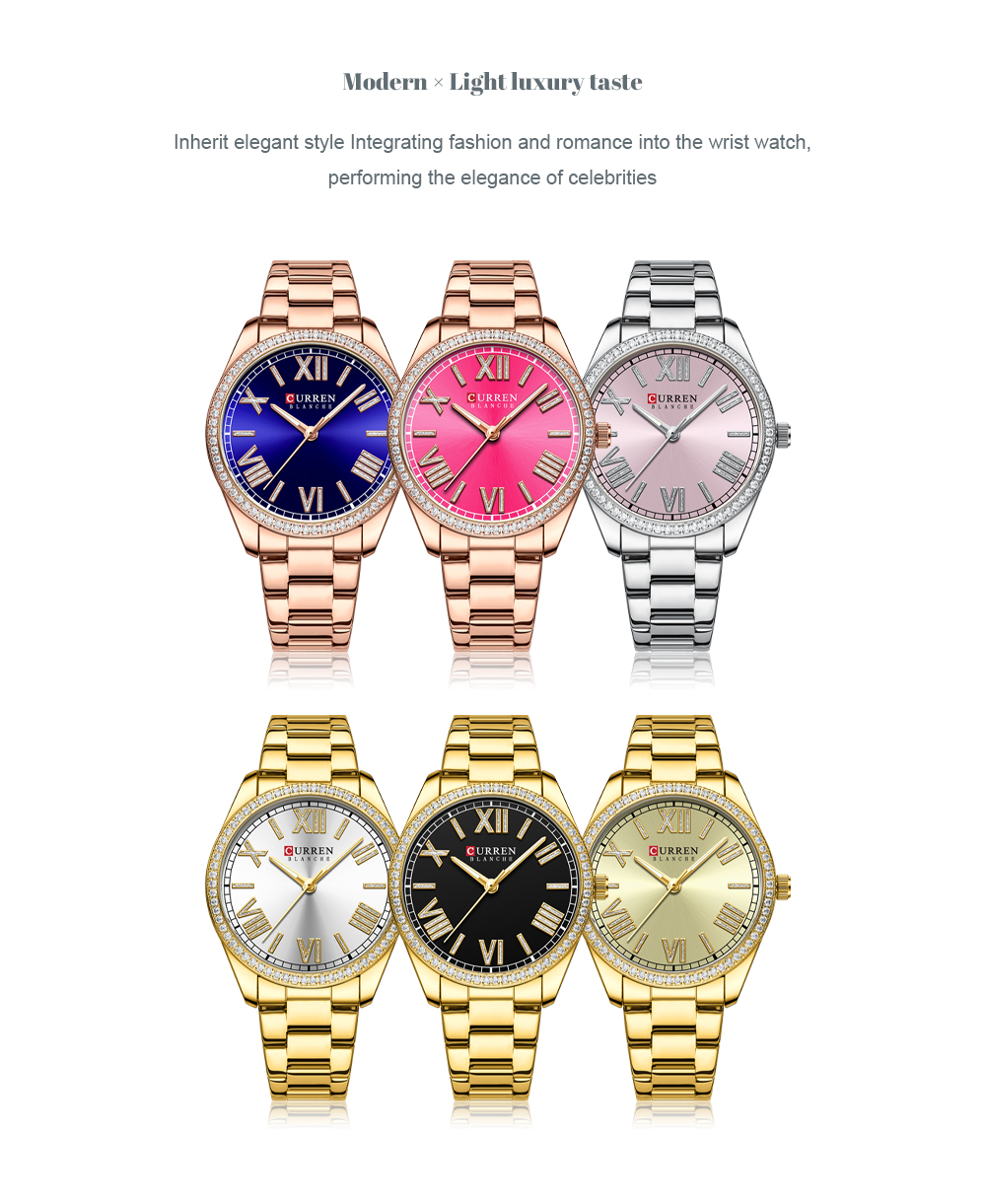 CURREN – montres de luxe pour femmes, montre-bracelet à Quartz et diamant pour dames et filles, mode, étanche, horloge