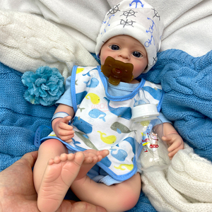 Flexibele siliconen reborn poppen voor peuters, realistische zuigbeweging, volledig siliconen lichaam, wasbaar, 18 inch, jongens speelgoed - Product Image 3