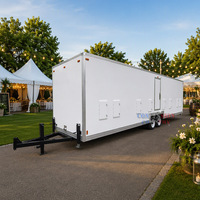 Remorque toilettes mobiles modernes, écologiques et durables, conformes aux normes américaines DOT, 8 portes, 8 cabines, pour usage extérieur