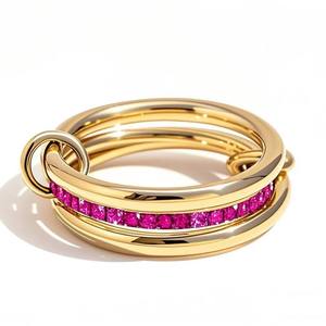 แหวนเพทายสีใหม่แหวนผู้หญิงเทรนด์แฟชั่นย้อนยุค - Product Image 5