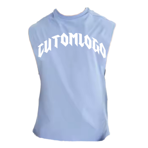 New Style Custom 3D Embroidery Logo Breathable Eco-Friendly 220g Knitted Sporty Cotton Spandex Tank Tops Fitness Gym Workout - Product Image 1