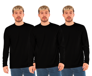 Camiseta de Manga Larga para Hombre, 220G, Mezcla de Algodón Jersey, Transpirable, Corte Regular, Color Sólido, Ropa Casual, Diseño en Blanco para Impresión Digital - Product Image 1
