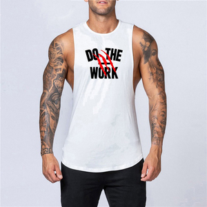 Débardeurs de sport personnalisés à prix d'usine, coupe ajustée, sans manches, 100% coton, pour hommes. - Product Image 6