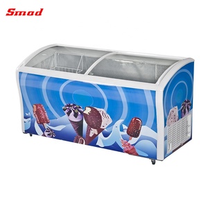 Congeladores de exhibición de hielo con puerta corrediza de vidrio curvo de doble temperatura Sc/sd(w)-298 - Product Image 2