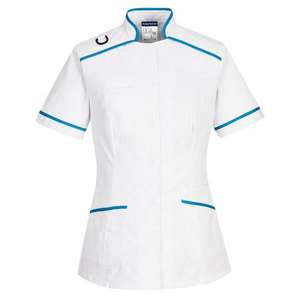 PORTWEST - LW21WARS Tunique médicale avec bords bleu clair-CHEMISES DE TRAVAIL EAN 5036108360024 - Product Image 1