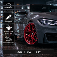 Velg Aluminium Alloy Tempa Kustom Baru 18-20 Inch Gloss Candy Red 25mm PCD 5x112/114.3/120/130 untuk Audi Tesla