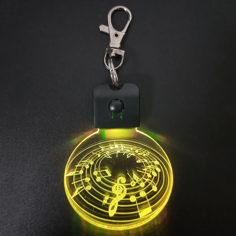 Llavero con estampado de foto, anillo personalizado de Anime, ilusión de plástico, acrílico, 3 D, iluminación LED