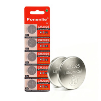 Pile bouton au lithium CR2025 3V durable pour télécommande de clé de voiture