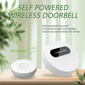 Sonnette sans fil auto-alimentée au design moderne, sans fil ni batterie, prise US EU UK pour utilisation hôtelière - Product Image 5