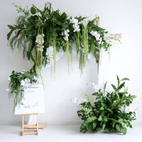 Ensemble de Décoration Florale en Soie Artificielle Végétale, Guirlandes de Fleurs de Style Européen pour Arrangement de Fond de Scène Rustique de Mariage
