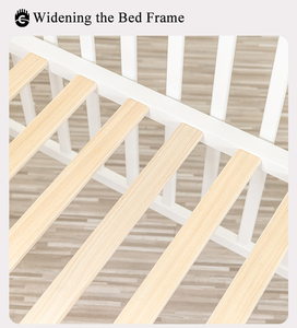 <span class=keywords><strong>Lit</strong></span> bébé <span class=keywords><strong>2</strong></span> en 1 en bois massif au design moderne, trois hauteurs, peint, pour chambre d'enfant - Product Image 3
