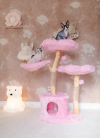 Arbre à chat multi-niveaux moderne et écologique, tour de griffoir en bois avec peluche premium, décoration de Noël pour la maison