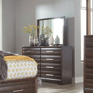 Ensemble de meubles de chambre à coucher gris métallique moderne - Lit capitonné, commode, meubles de rangement contemporains et glamour pour la chambre à coucher - Product Image 3