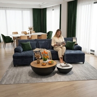 VANBOW U-förmige Ecksofa-Garnitur für Wohnzimmer 4-Sitzer-Sofa mit Liegeflächen Ecksofa für Apartments