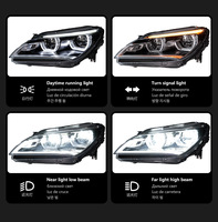 Ensemble de phares LED pour BMW Série 6 F06 2011-2013, double couleur, yeux d'ange, DRL variable, haute luminosité