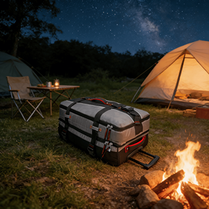 防水で取り外し可能なトロリー付きトラベルバッグ、アウトドアスポーツや出張に最適、多機能ローリングラゲッジ - Product Image 1