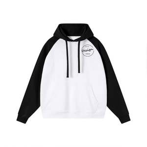 Sweat à capuche vierge tricoté personnalisé pour hommes manches raglan sérigraphie Double Streetwear Sweat à capuche pull-over lourd et surdimensionné pour unisexe - Product Image 3