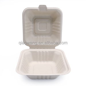 6inch Hamburg hộp bán buôn dùng một lần ăn trưa hộp bữa ăn container bã mía Takeaway bao bì thân thiện với môi đồ ăn - Product Image 1