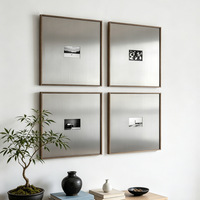 Impression sur toile encadrée de style Bauhaus en acier inoxydable, art moderne, décoration murale minimaliste, peinture décorative pour entrée, salle à manger