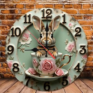 Round Wooden Wall <b>Clock</b> 25x25cm <b>Silent</b> Non Ticking Easy Read Home Decor <b>Clock</b> - Product Image 5
