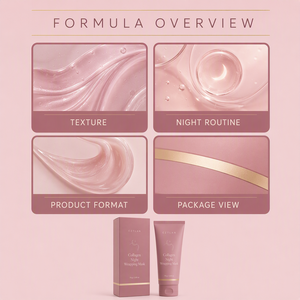 Mascarilla Facial Nocturna <span class=keywords><strong>de</strong></span> Colágeno, Exfoliante, Limpiadora Suave, Hidratante, Suavizante y Nutritiva - Product Image 6