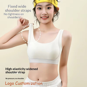 徽标定制 ODM 女童青少年固定罩杯透气可调节防震舒适薄款尼龙氨纶小号 - Product Image 1