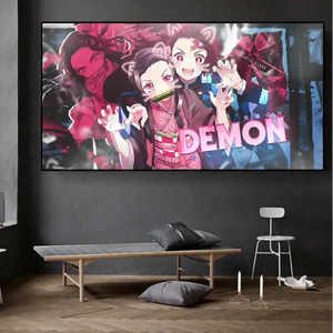 Giappone <span class=keywords><strong>Anime</strong></span> stampa di cartoni animati immagini d'arte incorniciate tela arte murale per bambini camera soggiorno decorazioni appese opere d'arte dipinti - Product Image 3
