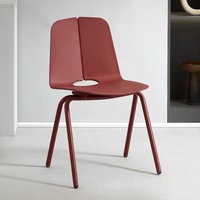 Table de réunion ronde moderne et minimaliste en gros avec chaises en plastique colorées pour restaurant