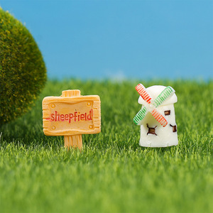 Simulated <b>Lamb</b> Moss Miniature Landscape Ornament Resin Animal Tabletop <b>Garden</b> Decor Indoor Outdoor - Product Image 3