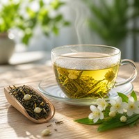 Thé vert au jasmin en vrac 500g – Ingrédient parfumé en gros pour les salons de thé et les boutiques de lait au thé