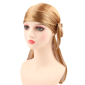 סיטונאי יוניסקס מעצב <span class=keywords><strong>durag</strong></span> משי ראש הדחיסה משכות עבור נשים גברים satin דורג headwrag - Product Image 3