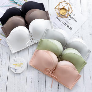 New Non Slip Underwear Set Seamless Front Bandage Bra Wire Free Invisible Strapless <b>Tube</b> Top <b>Panties</b> Push-Up Convertible 2 Piece - Product Image 3