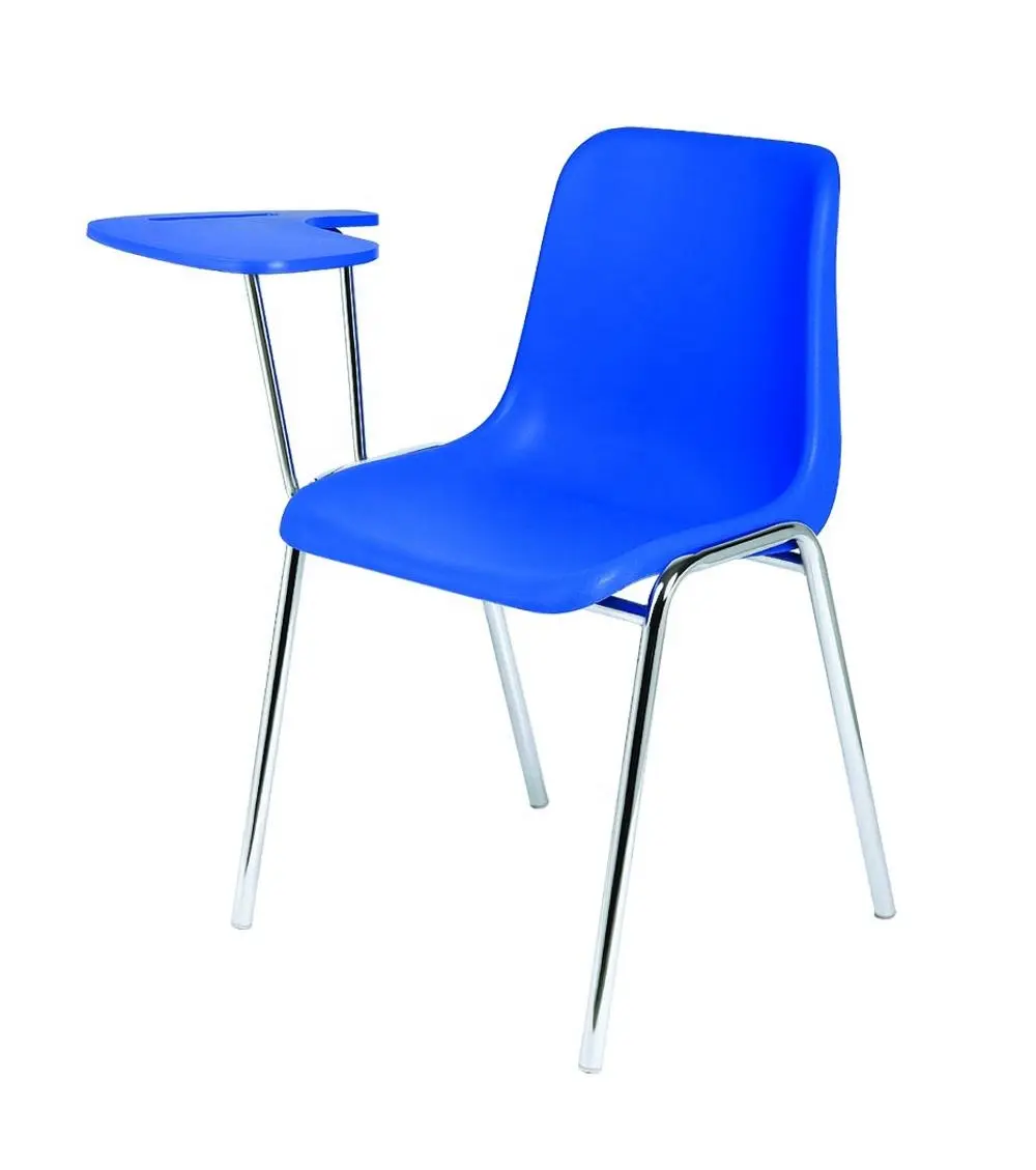 Groothandel goedkope plastic stapelbaar mid-school student stoel met tablet Sterke fauteuils meubels school stoelen met schrijfblok