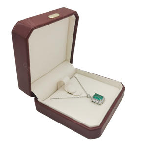 Boîte à anneaux en velours avec logo personnalisé, étui de luxe pour pendentif de bijoux, fabricant d'emballages en velours pour collier - Product Image 4