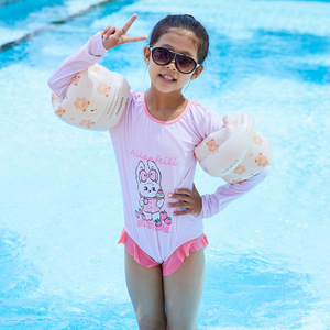 Brazalete de natación con doble airbag, diseño de conejo y oso de dibujos animados, para niños y adultos, flotadores de natación XLE-19 - Product Image 1