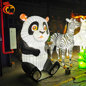 Chino tradicional panda animal Luz de tela de seda linternas festival al aire libre - Product Image 5
