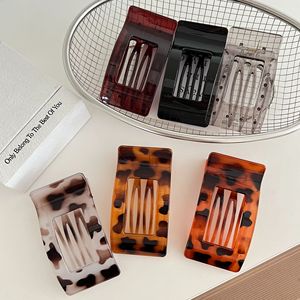 Pince à cheveux carrée en plastique de 10 cm pour femme, motif léopard, nouvelle collection, pour usage quotidien, barrette pour queue de cheval - Product Image 2