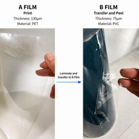 Film UV DTF AB, film autocollant transparent blanc souple pour étiquettes, rouleau de 30 cm x 60 cm pour emballage de bouteilles en verre