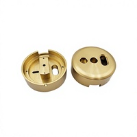 Pièces en laiton usinées CNC pour serrures de porte, usinage composite tournage-fraisage, ensemble de boutons en laiton, composants de poignée et de bouton ronds