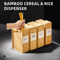 Pot de conservation alimentaire moderne en bambou et verre avec conservation de la fraîcheur, capacité supérieure à 10 L pour le riz, les céréales et l'organisation du garde-manger