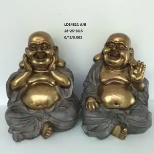 Toptan Zen bahçe Buda heykel şanslı oturma tanrılar Budda heykelcik reçine Buda heykeli ev ve ev dekor için Deco Deco