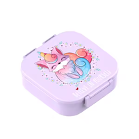 Boîte à bento pour enfants Princesse, anti-fuite, 3 compartiments, avec joint sécurisé pour les pique-niques scolaires