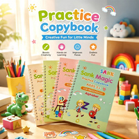 Cahier Magique Sank : Cahier d'Exercices Anglais à Spirale pour Enfants, Cahier à Rainures pour l'Apprentissage de l'Anglais, Livres d'Exercices Imprimés pour l'École des Enfants