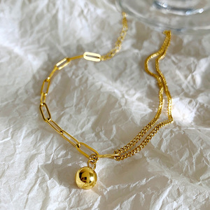 Nouvelle Chaîne de Cheville Tendance en Perles Dorées pour Femme - Chaîne de Cheville en Acier Inoxydable Plaqué Or 18K, Inaltérable et Hypoallergénique - Product Image 5