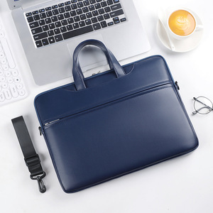 Sac pour ordinateur portable en cuir PU imperméable, mallette d'affaires légère, grande capacité, portable, pour l'école, le bureau, avec logo personnalisé - Product Image 5