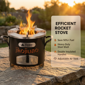 Estufa de Leña Tipo Cohete para África, Venta Caliente, Estufa de Biomasa para Cocinar con Carbón y Leña, Ahorro de Energía, para Acampar al Aire Libre, Venta al Por Mayor OEM - Product Image 3