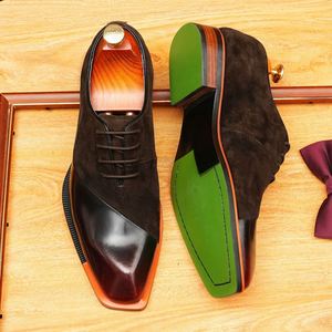 Business Formal Square <b>Toe</b> Waterproof Sheepskin Casual Fashionable Autumn Fringed Lightweight Breathable Men's Leather Shoes - Product Image 5