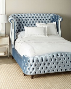 Europeo di Velluto Imbottito Regina Testiera del Letto imbottito e rivestita in cuoio - Product Image 6