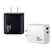 Promo Panas Charger Dinding Cepat 30W PD+QC3.0 Dual Port USB-C/A Adaptor Perjalanan Colokan US/EU/UK untuk iPhone Samsung Android
