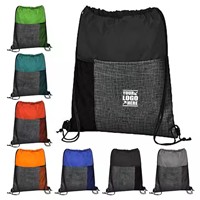 Sac à dos pliable portable avec cordon de serrage, logo personnalisé, polyester 210D, pour l'école, le sport, les voyages en plein air